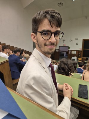 Daniele Celestino in sede di laurea