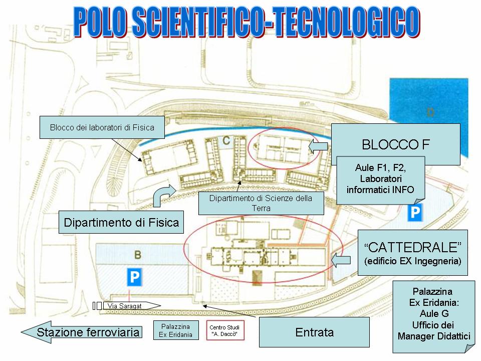 Mappa del Polo Scientifo tecnologico