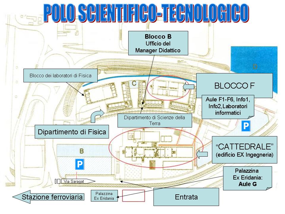 Mappa del Polo Scientifico Tecnologico
